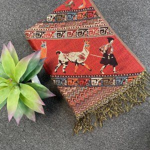 Handmade peruvian cotton shawl/scarf/pashmina